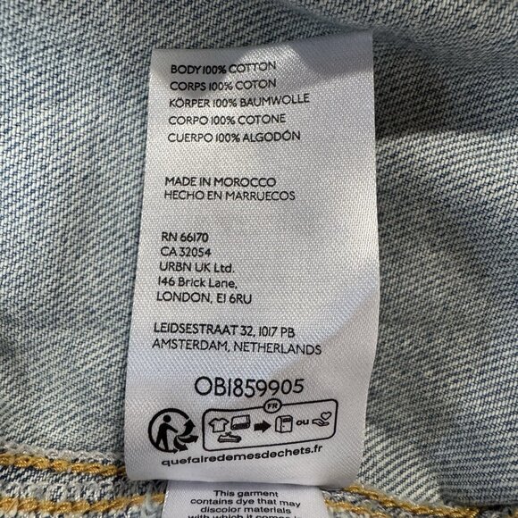 We The Free People High Roller Denim Shortall Women Large Light Blue Bright Eyes - Picture 5 of 7